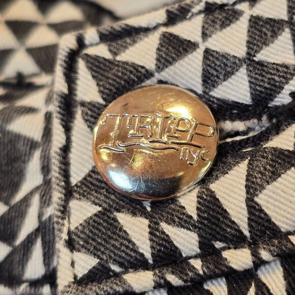 Tripp NYC Daang Goodman Skinny Jeans Geometric Distressed Juniors 1 Black White - Picture 4 of 12